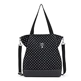 KALIDI Groß Damen Umhängetasche/Handtasche Canvas Tasche Schultertasche Totepack Shopper Casual Hobo Bag Crossbody Bag für Schule Büro Arbeit Reisen Ausflug Einkauf,black
