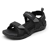 DREAM PAIRS Herren Sandalen Wandern Wasser Strand Sport Outdoor Sportliche Bogen Unterstützung Sommer Sandalen,Size 48,SCHWARZ,SDSA228M
