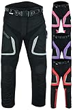 Texpeed Motorradhose Damen Mit Protektoren - Wasserdicht Motorroller Textil Für Sommer oder Winter - Zertifiziert Rüstung (EN 1621-1) Schwarz - 5XL Taille/Regulär Bein