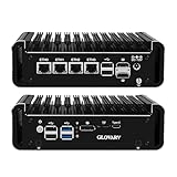 Glovary Firewall Mini PC N150 (Aufgerüstet N100), 4 x i226V 2.5GbE LAN OPNsense Hardware, DDR5 8GB RAM 128GB SSD, Fanless Micro Appliance, AES-NI, 2 xM.2 NVMe Slot, 2 xSATA3.0, TypeC Port