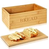 Tioncy Brotbox für Küche, Brotbox mit Schneidebrettdeckel, Brotbehälter, Arbeitsplatte, Brotkasten, Holz, Brotkasten, Brothalter für Küchentheke