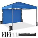 YITAHOME Pavillon Faltpavillon, Faltbarer Stabil Pop up Wetterfester Gartenpavillon mit UV-Schutz, höhenverstellbar für alle Jahreszeiten ideal für Märkte Pool Wasserdicht und robust 3x3M Blau