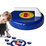 Schreibtisch Curling Spiel,Tisch-Curling Spiel - Gesellschaftsspiel Für Kinder Familie Feier Partys Garten Ferien Schule Kneipe Studentenwohnheim