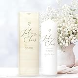 Wandtattoo Loft Hochzeitskerze personalisiert mit Namen, Datum und Herz Motiv, 25cm x 7cm, personalisierte Kerze, Traukerze Hochzeit Kerze selbst gestalten, Hochzeitsgeschenk, Valentinstagsgeschenk