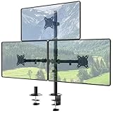 Monitor Halterung 3 Monitore für 17-35 Zoll Bildschirme, 80 cm Extra Hoher Triple Monitor Halterung, Voll Einstellbarer Monitorständer, 10 kg Tragkraft pro Arm