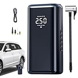 Tragbarer Luftkompressor, automatische Reifenluftpumpe, elektrischer Autoreifenfüller, kabelloser Handluftkompressor mit Digitalanzeige für Motorrad, Ball, Autozubehör