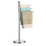 CARO-Möbel Handtuchhalter Petra Handtuchständer Badetuchständer mit 3 beweglichen Handtuchstangen, Metallgestell verchromt