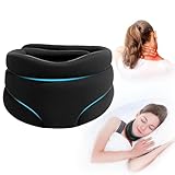 Nackenstütze,Leicht und Weich Einstellbar Halskrause,L,passt bis zu 40cm Halsausschnitt,Prävention der Zervikalen Spondylose,Mensch Lindert Nackenschmerzen und Wirbelsäulendruck(Schwarz)