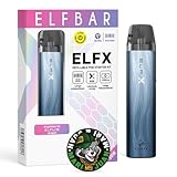 Elfbar Elfx Kit Pod System mit Airflow Control und 1000 mAh Akku inklusive 0,6 Ohm und 0,8 Ohm Pods USB C Kabel und Testpackung Longpapers von M&J (Dark Sea)