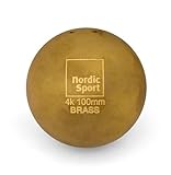 HAEST Nordic Stoßkugel Wettkampf 4 kg - Messing Matt - Perfekter Grip - Durchmesser 100 mm - WA-zertifiziert