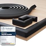 SafeMate® Kantenschutz Baby (Schwarz) selbstklebend - Schützt Babys mit sanftem Schaumstoff für Bett und Tischkanten - Einfach aufzubringender Ecken- & Kantenschutz - Zuverlässiger & sicherer
