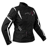 A-Pro Textiljacke Motorrad Damen Protektoren Thermofutter Wasserdicht Schwarz M