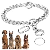 Kettenhalsband Hund, 65cm Hundehalsband Kette, Verstellbare Hundekette mit Sicherer Schnalle, Hunde Kette zum Hundetraining, Edelstahl Hundehalskette, Hundehalsband Aus Metall,für Hund Spazieren Gehen