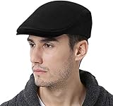 WETOO Schirmmütze Herren Schiebermütze Schwarz Driving Cabbie Jagd Flatcap Newsboy Cap