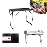 Lemodo Tapeziertisch 3-teilig klappbar, Multifunktionstisch mit verstärkter Tischplatte, höhenverstellbar, Mehrzwecktisch Malertisch Flohmarkttisch, bis 50 kg belastbar je Klapptisch, 100 x 60 cm