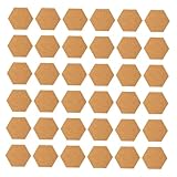 Gatuida 120 Stück Selbstklebende Mini Korkplatten Sechseckig Zuschneidbar für Korkuntersetzer Bastelbedarf Wohn Bürodeko Schallschluckend Möbel Bodenschutz