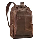 STILORD 'Maxim' Premium XL Business Rucksack Herren Leder Vintage Lederrucksack Damen Laptop 17 bis 19 Zoll großer Uni Arbeitsrucksack viele Fächer, Farbe:zamora - braun