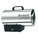 Einhell Heißluftgenerator HGG 171 Niro (17 kW, 700 mbar Betriebsdruck, 1000 m³/h Luftvolumenstrom, Piezozündung, Rückbrandsicherung, Turbo-Ventilator), Silber, Schwarz