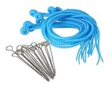 Lantelme Set 12 Rouladenbinder Silikon 54cm mit 20 Rouladennadeln aus Edelstahl 15cm | Bratenbinder, Rouladen, Braten Spieße, Schaschlickspieße | Binder und Nadeln wiederverwendbar