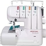 VERITAS Nähmaschine Elastica II I Overlock-Nähmaschine I Einstellbare Stichlänge & Stichbreite I 2,3 oder 4-Faden-Nähte I Fadenabschneider & LED-Nählicht I inkl. Staubschutzhülle (weiß)