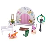 Feengartentür – Winzige dekorative Miniatur, Bezauberndes Gartenzubehör-Set, magische Szenendetails, Terrarium-Funktion zum Basteln für Kinder, Innenregal für Mädchen zur Verwendung auf der Terra