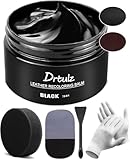 drtulz Leder Reparatur Set Schwarz, Lederpflege Für Ledercouch, Für Vinyl Möbel, Sofa, Autositze, Schuhe Für Reparatur Lederfarbe Auf Verblassten und Zerkratzten Ledersofas (75ML)