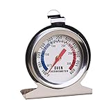 Edelstahl Ofenthermometer,300 °C Oven Thermometer zum Aufhängen und hinstellen Backofenthermometer, Holzofen, Holzbackofen, Pizzaofen, Backofen Thermometer Analog