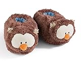 NICI Hausschuhe Eule Oscar Größe 38-41 – kuschelige Pantoffeln für warme Füße, Plüsch-Schuhe im Eulen-Design für Kinder & Erwachsene, 48935, tolle Geschenkidee, braun