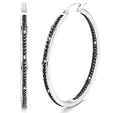 Dimaday Große Creolen Edelstahl Creolen für Frauen Multicolor Strass Creolen Nette Huggie Ohrringe Schmuck-Set 35MM/40MM/50MM