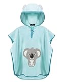 LAYNENBURG Premium Badeponcho Kinder mit Kapuze - 100% Baumwolle - OEKO TEX - Baby Jungen Mädchen Handtuch Poncho Frottee - 1-3 Jahre/Koala