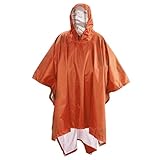 3 In 1 Wasserdichter Regenmantel for Den Außenbereich Regenmantel for Männer Regenmantel for Frauen Markise Vor Dem Regen Motorrad Regenponcho Picknickmatte Zur Abdichtung bei Regenwetter(Orange)