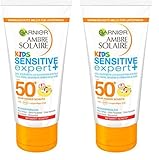 Garnier Sonnencreme Kids, Sonnenschutz-Milch für Kinder extra wasserfest, LSF 50+, Ambre Solaire, 2er Pack, 50 ml