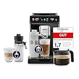 De'Longhi Eletta Explore ECAM452.57.G Kaffeevollautomat mit LatteCrema Milchsystem, heiße und kalte Getränke auf Knopfdruck, 3,5 Zoll TFT Touchscreen Farbdisplay, Kaffeekannen inklusive, schwarz