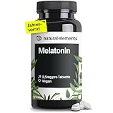 natural elements Melatonin – 365 Tabletten – 0,5mg Melatonin pro Tablette – hochdosiert – Ohne unerwünschte Zusätze – Laborgeprüft – Alternative zu Einschlafspray - 100% vegan