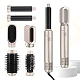 Mapille 6 In 1 Lockenstab,Hairstyler 6 in 1 Hair Styler set,30mm Lockenstab Warmluft Curler,1000W Haarstyler Warmluftbürste,Warmluftbürste mit 6 Ersatz,für Haare Glätten,Trocknen,Volumen,Locken