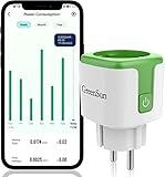 WLAN Steckdose mit Strommessung GreenSun Alexa Steckdose Smarte Steckdose Wlan Steckdose Smart Plug Energiekostenmesser Sprachsteuerung mit Alexa/Google Home Zeitschaltuhr/Zeitplan Wifi Smart Plug 16A