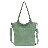 Jiliyote Cord Tasche Groß Umhängetasche Damen Schultertasche Cordtaschen Damen Crossbody Bag für Uni Schule Büro Arbeit Reisen Ausflug Einkauf