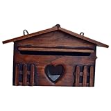 TOVINANNA Vintage Holz Briefkasten Wetterfeste Wandmontage Vorschlagsbox aus Robustem Holz für Außenbereich Villa Dekorative Postkasten Leicht zu Installieren und Langlebig