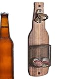 Wandflaschenöffner Küchen - Flaschenöffner Mit Deckelbehälter | Platzsparendes Utensil Kronkorkenfänger, Für biertrinker bar gastronomie feiern party aufhängen dekorieren praktisch
