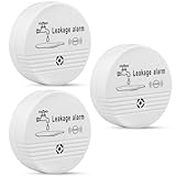 Wassermelder Wasseralarm Leck und Tropfen Alarm 90dB, 3 Stück Sirene Kabelloser Sensor Wasserstand, Wassersensor Wasserdetektor für Küche, Bad und Keller (inklusive Batterie) (3)