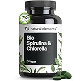 natural elements Bio Spirulina & Chlorella Presslinge – 500 Tabletten – 100% Rein & Natürlich – Zertifiziert Bio, laborgeprüft, ohne Zusätze, vegan und in Deutschland produziert