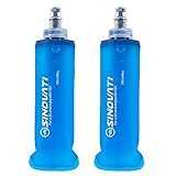 SINOVATI® TPU Faltbare Trinkflaschen, Soft Flask, Wasserflasche BPA-Frei Sportflasche für Trinkrucksack, Fahrrad, Wandern,Joggen,Camping und Klettern (Blau, 250ml x 2)