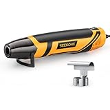 SEEKONE Mini Heißluftfön 2 Temperatur 260 ℃/450 ℃, 350W Manuelle Heißluftpistole mit Edelstahldüse, Überlastungsschutz, EU-Norm, Tragbarer Heissluftgebläse Schnelle Erwärmung für DIY, Prägen, Basteln