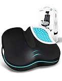 Travel Ease Ergonomisches Sitzkissen, Premium Gel Memory-Schaum Sitzpolster mit Rutschfester Basis für langes Sitzen, Hüftstützkissen für Bürostuhl, Autositz, Gaming-Stuhl (Schwarz)