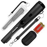 Metallsuchgerät,Metalldetektor Pinpointer für die Metallsuche, Schatzsuche, 360°-Suche nach Goldschätzen mit Gürtel, Holster, LED,Wasserdichten Werkzeugzubehör für Erwachsene und Kinde (Schwarz)