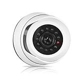 kwmobile Dummy Kamera für Deckenunterbau - mit LED Licht - Dome Überwachungskamera Attrappe - täuschend echte Fake Security Camera in Weiß