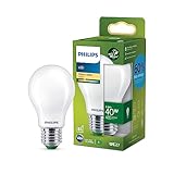 Philips LED Classic ultraeffiziente E27 Lampe (40 W), matte LED Lampe mit warmweißem Licht, energiesparende Lampe mit langer Nutzlebensdauer, Energieeffizienzklasse A, Weiß