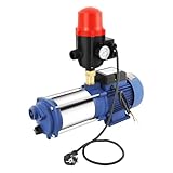 MEHOOSPVN Gartenpumpe 2500 W 66,7 L/Min Kreiselpumpe Selbstansaugend Handwasserpumpe Wasserpumpe mit Druckschalter, 2850 U/Min Hauswasserwerk Druckerhöhungspumpe, Edelstahl Jetpumpe, Blau