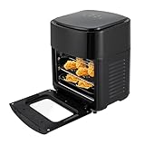 Heißluftfritteuse 15L, Smart Ölfreie Airfryer mit LED Touchscreen, 360°-Surround-Heiztechnologie 80-200 °C Heissluft Fritteusen mit Sichtfenster, Voreingestelltes Timing, 1400W Schwarz