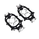 Crampons Ice Cleats Traction Snow Grips, 1 Paar 19 Stahlzähne Eisgreifer Traktion Stollen Steigeisen rutschfeste Schneespike Schuhe Abdeckung Eis Schnee Griffe über Schuh (M)